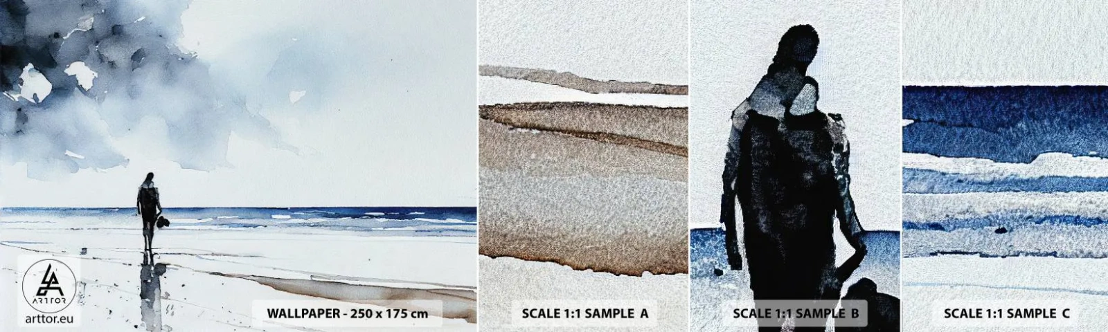Fotótapéta Minta Standard Eco - Beszélgetés a tengerrel - Magányos, Férfi, Tengerpart - 100x30 cm