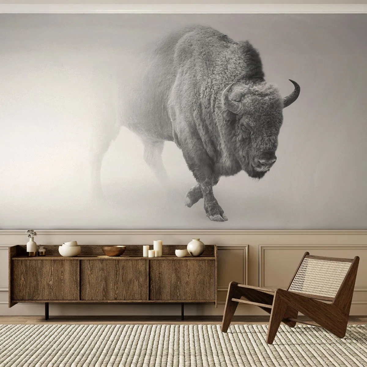 Fotótapéta Premium Canvas - A préri királya - Wisent, Állatok, Bölény - 250x175 cm