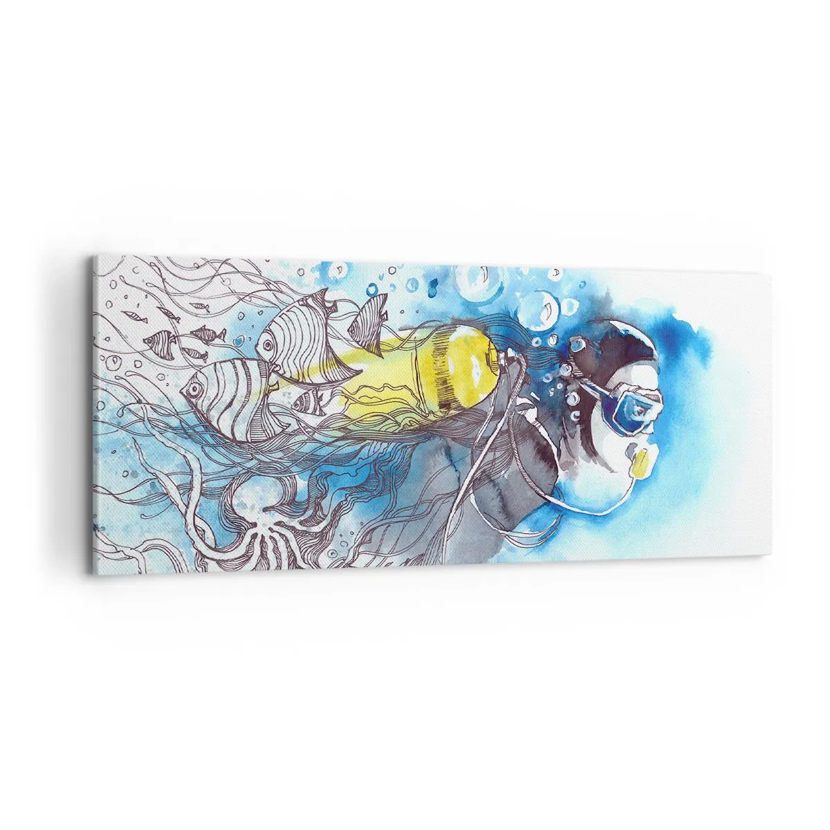 Vászonkép - Nagy kék - 100x40 cm