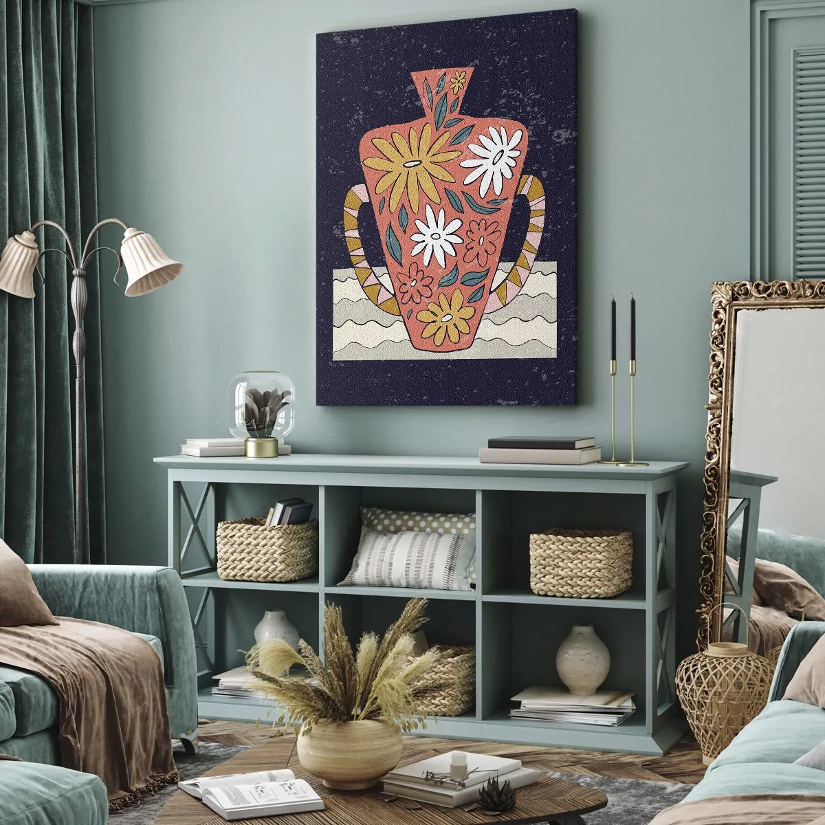 Vászonkép - Festett korsó - 80x120 cm