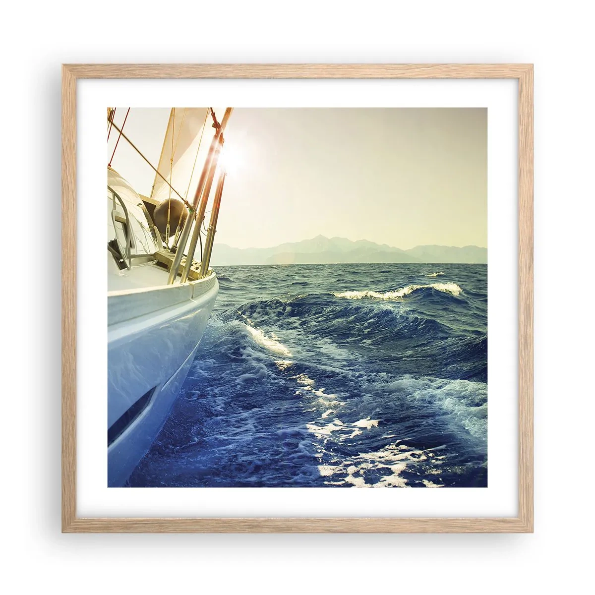 Poszter világos tölgy keretben - A kalandhoz - 50x50 cm