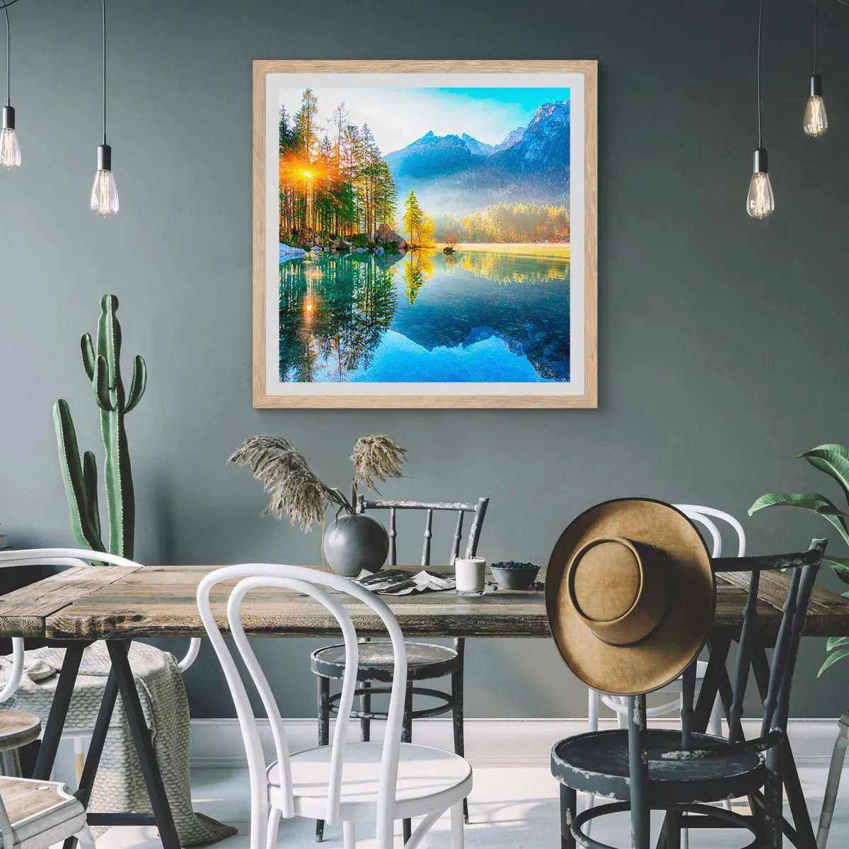 Poszter világos tölgy keretben - Fenség és édesség - 60x60 cm