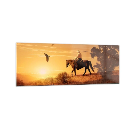 Üveg kép - Egyedül a prérin keresztül - 140x50 cm