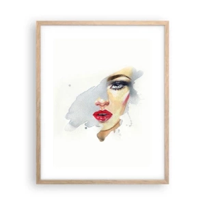 Poszter világos tölgy keretben - Egy vízcsepp tükörkép  - 40x50 cm