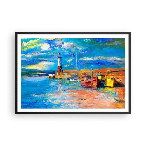 Poszter fehér keretben - Egy délután a szivárványos öbölben - 100x70 cm