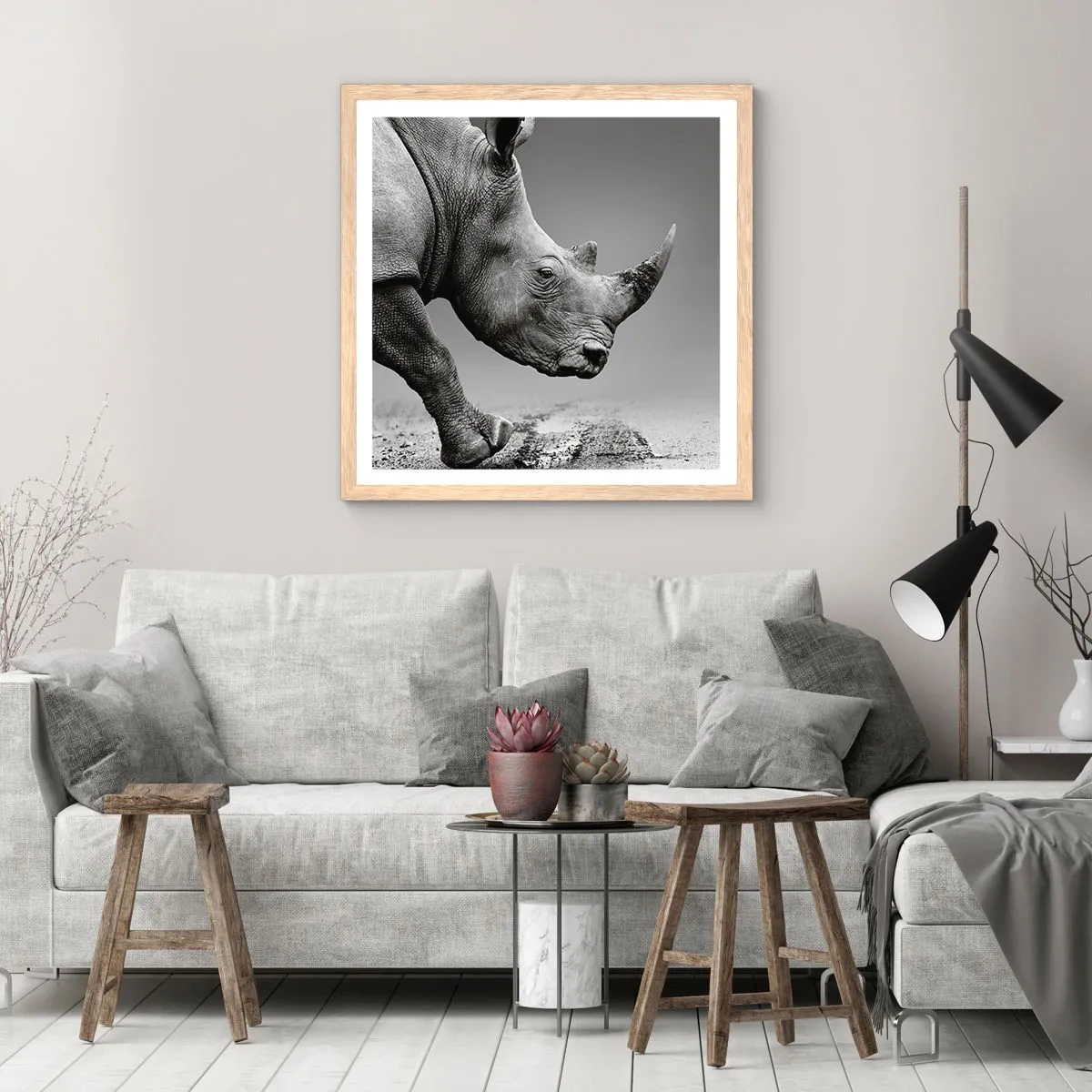 Poszter világos tölgy keretben - Megállíthatatlan erő - 60x60 cm