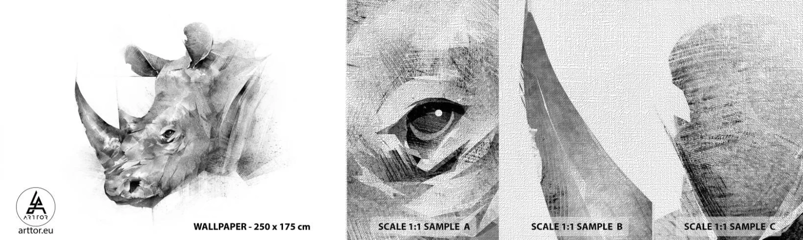 Fotótapéta Minta Premium Canvas - Afrikai portré - Absztrakció, Orrszarvú, Állatok - 100x30 cm