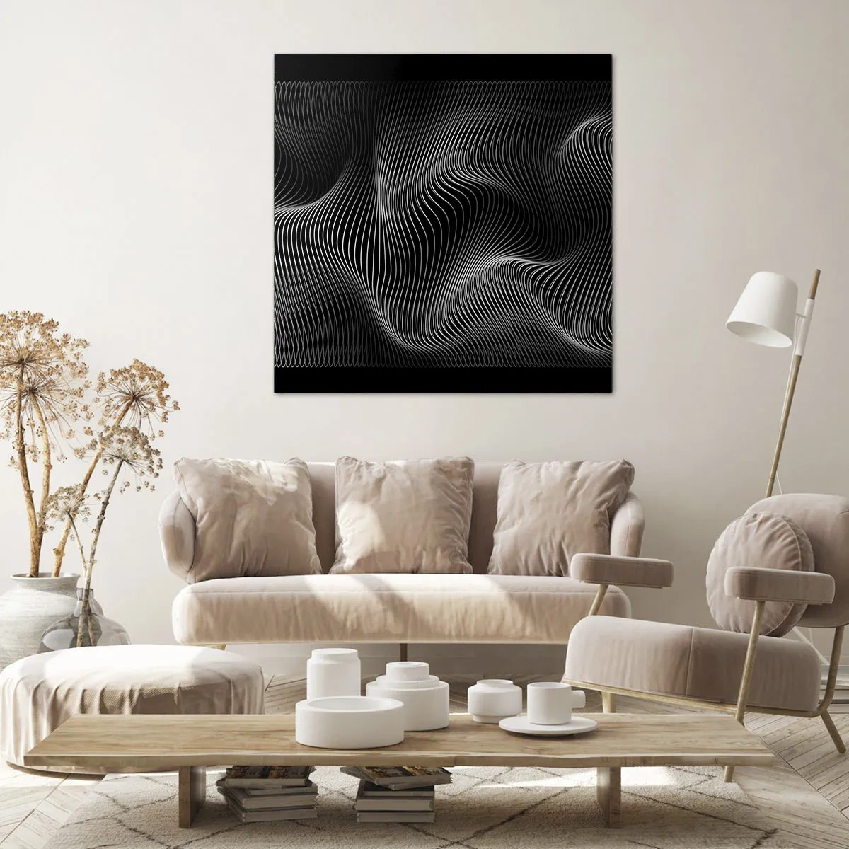 Vászonkép - A fény tánca a térben - 70x70 cm