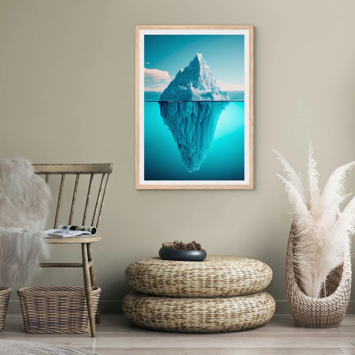 Poszter világos tölgy keretben - A jégkirálynő - 50x70 cm