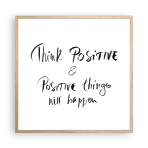 Poszter világos tölgy keretben - Hogyan élj? - 60x60 cm