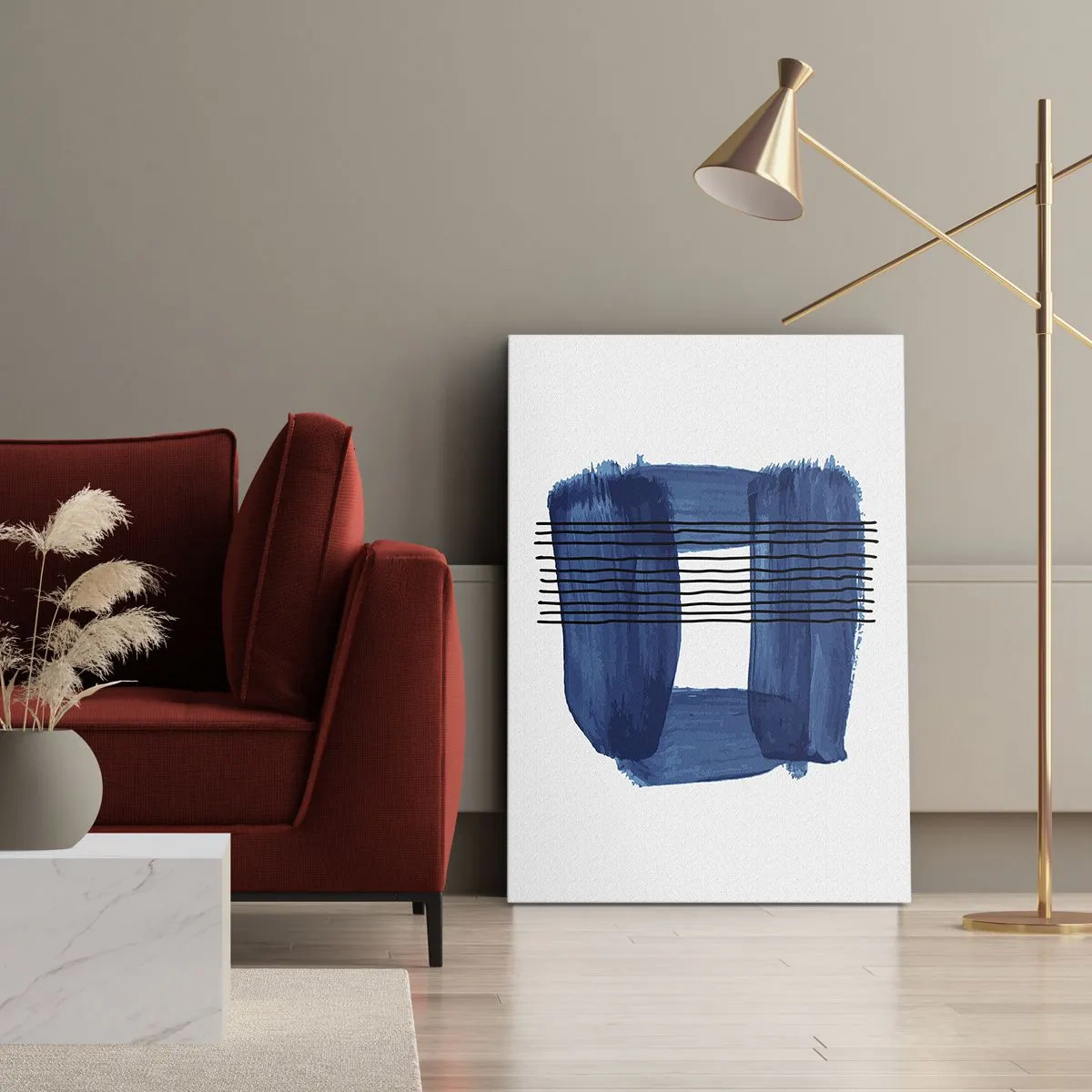 Vászonkép - Kékes-fekete - 55x100 cm