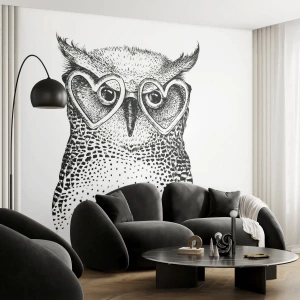 Fotótapéta Premium Sand - Bölcsen és szeretettel - Bagoly, Gyerekeknek, Állatok - 100x70 cm