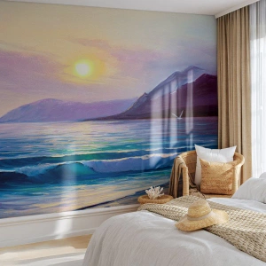 Öntapadós Fotótapéta Deluxe Sticker - Víz és levegő kristály - Tájkép, Tenger, Hegyek - 400x280 cm