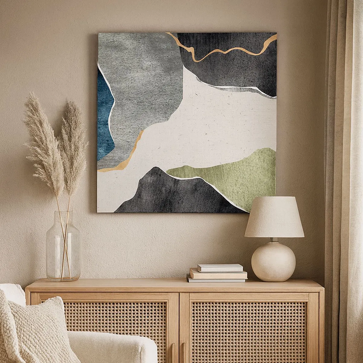 Vászonkép - Mozaik kompozíció aranyszállal - 30x30 cm