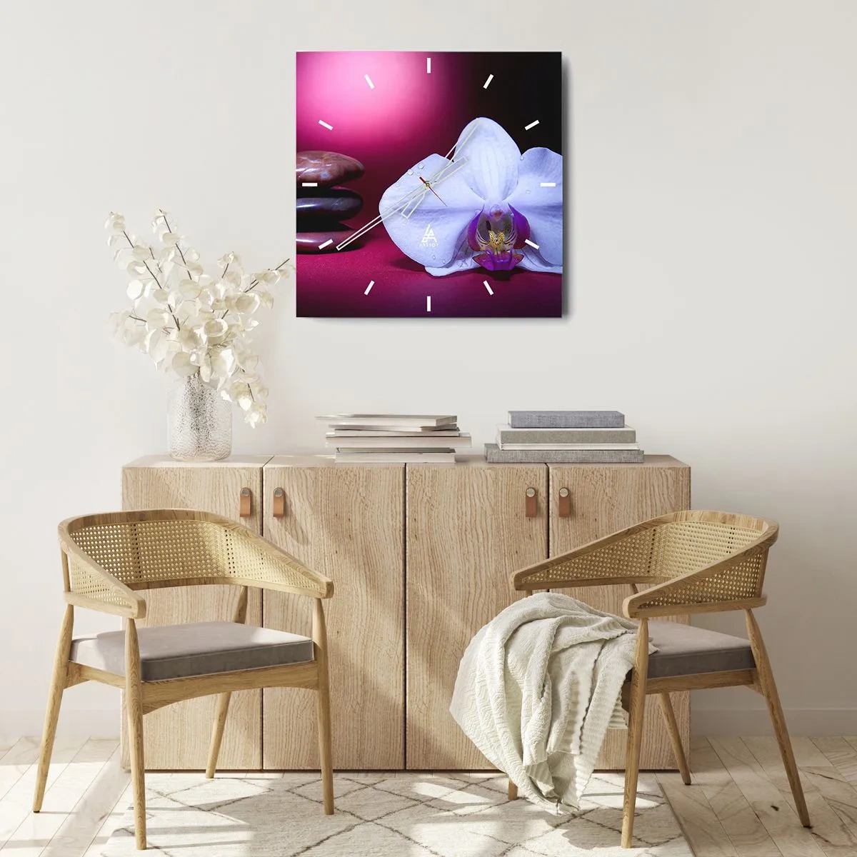 Falióra, Óra - A frissesség tanulmánya lilában - 40x40 cm