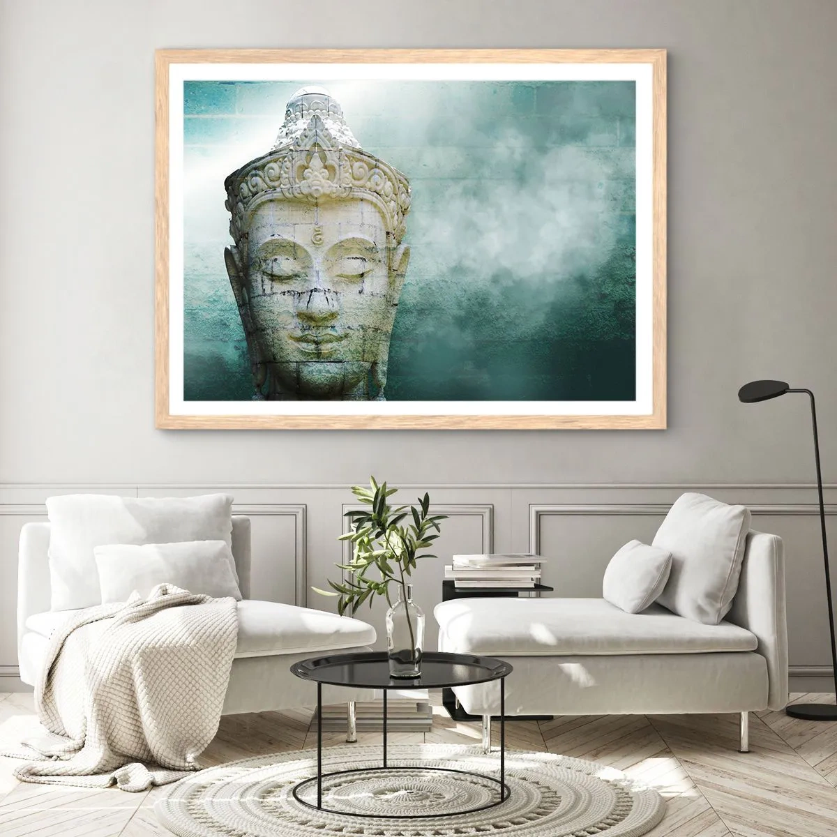 Poszter világos tölgy keretben - A fény kérése - 50x40 cm