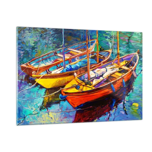 Üveg kép - Színektől sűrű vízen - 120x80 cm