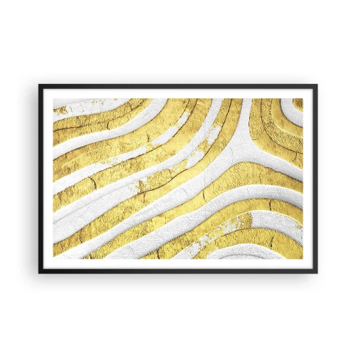Poszter fehér keretben - Kompozíció fehér és arany színben - 91x61 cm