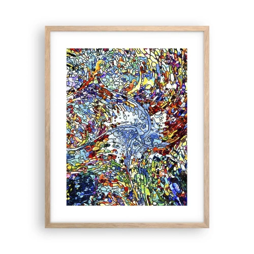 Poszter világos tölgy keretben - Cseppes ólomüveg - 40x50 cm
