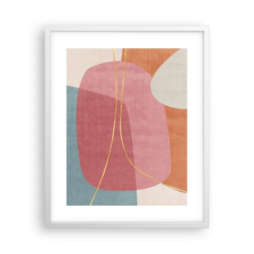 Poszter fekete keretben - Pasztell kompozíció aranyszálakkal - 40x50 cm