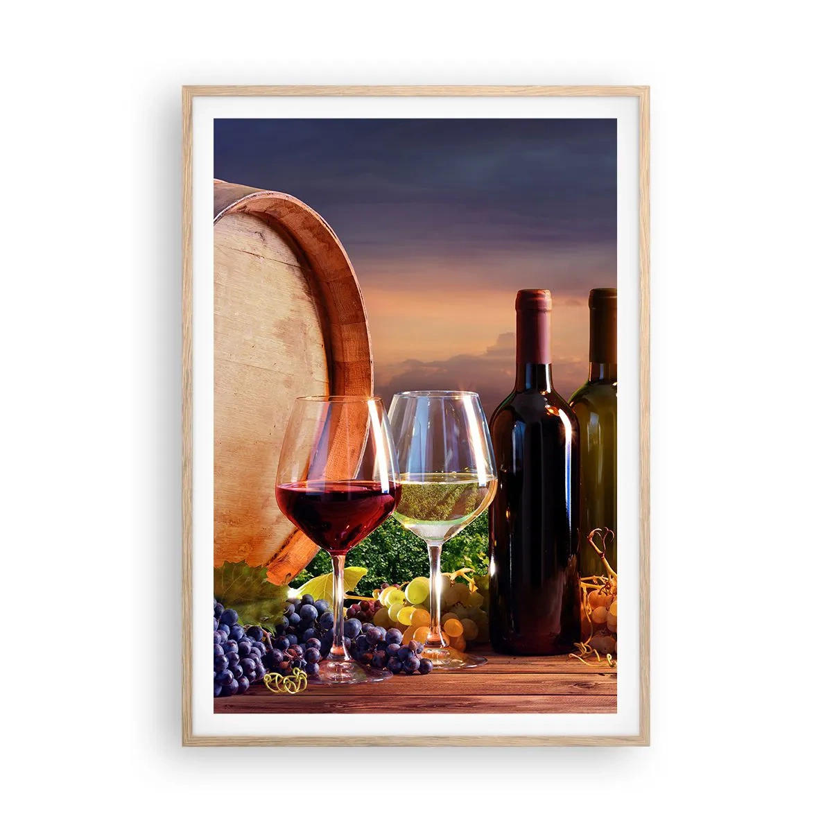 Poszter világos tölgy keretben - Az életnek itt íze van - 70x100 cm