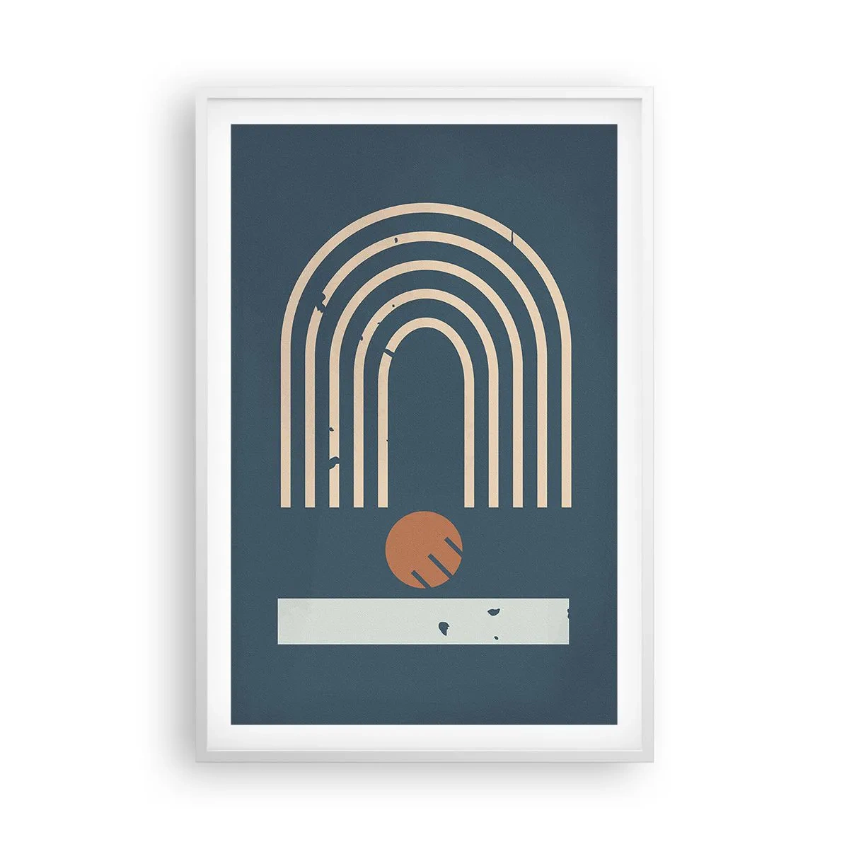 Poszter fekete keretben - Geometria sötétkék háttéren - 61x91 cm