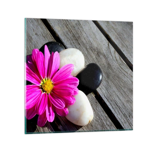 Üveg kép - Pihenés a mólón - 40x40 cm