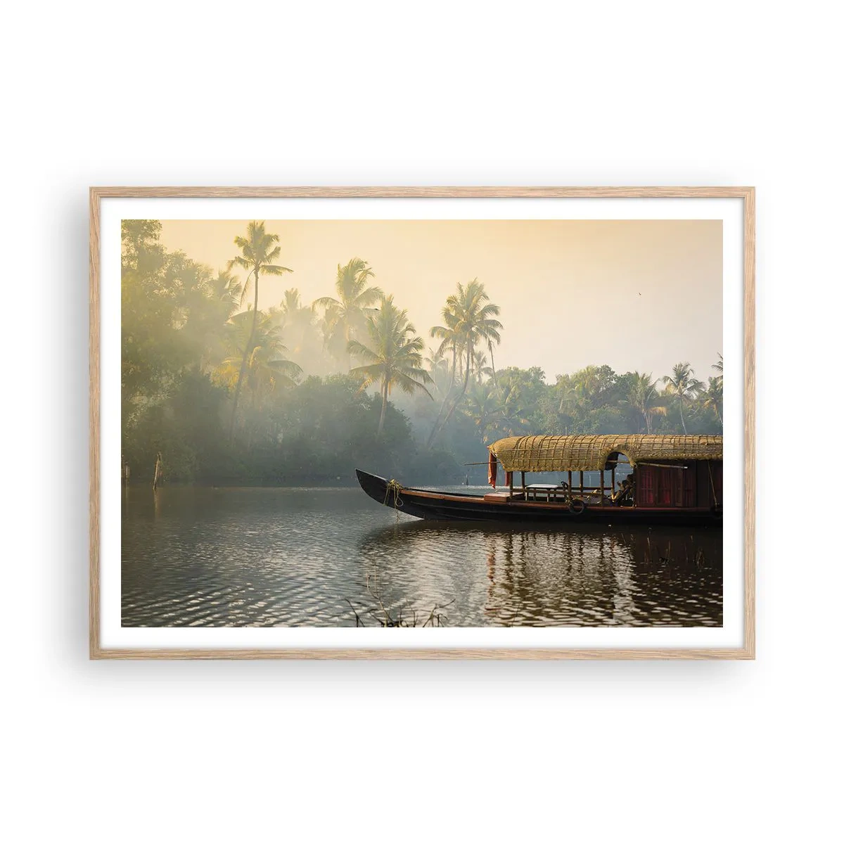 Poszter világos tölgy keretben - Ház a folyón - 100x70 cm