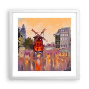 Poszter fekete keretben - Párizsi ikonok - Moulin Rouge - 40x40 cm