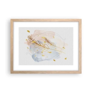 Poszter világos tölgy keretben - Aranyszínű fuvallat - 40x30 cm