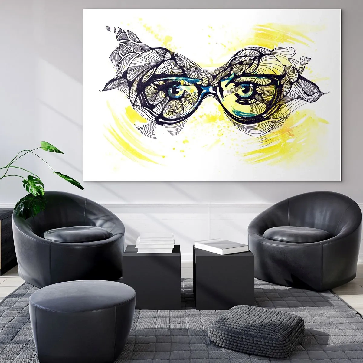 Üveg kép - Kék szemüvegen keresztül - 120x80 cm