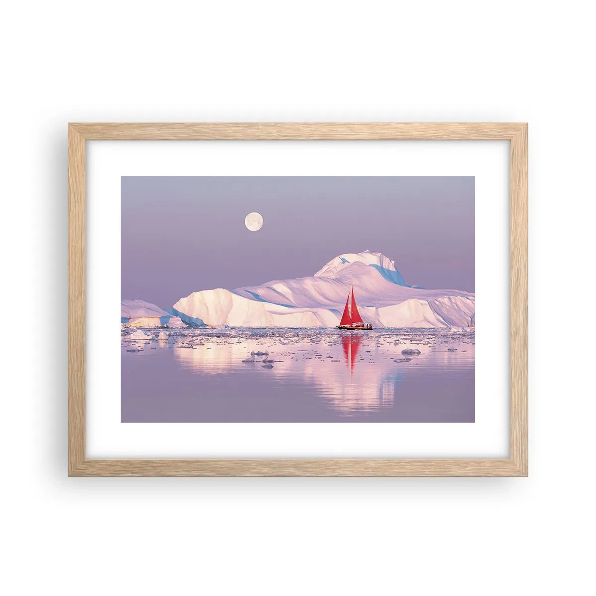 Poszter világos tölgy keretben - A vitorla melege, a jég hidege - 40x30 cm