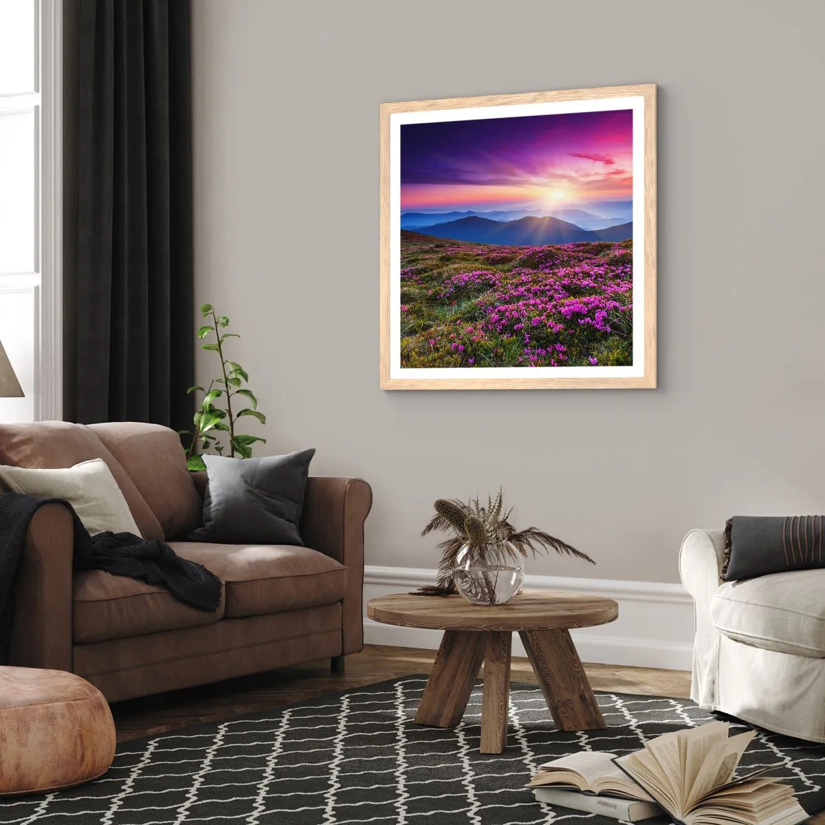 Poszter világos tölgy keretben - A gyógynövények friss fürtjei illatoztak a mezőkről - 30x30 cm