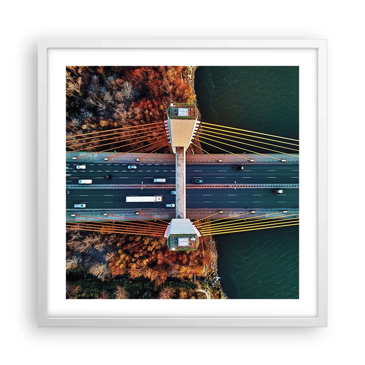 Poszter fekete keretben - TÚL a vizeken, túl az erdőkön - 50x50 cm