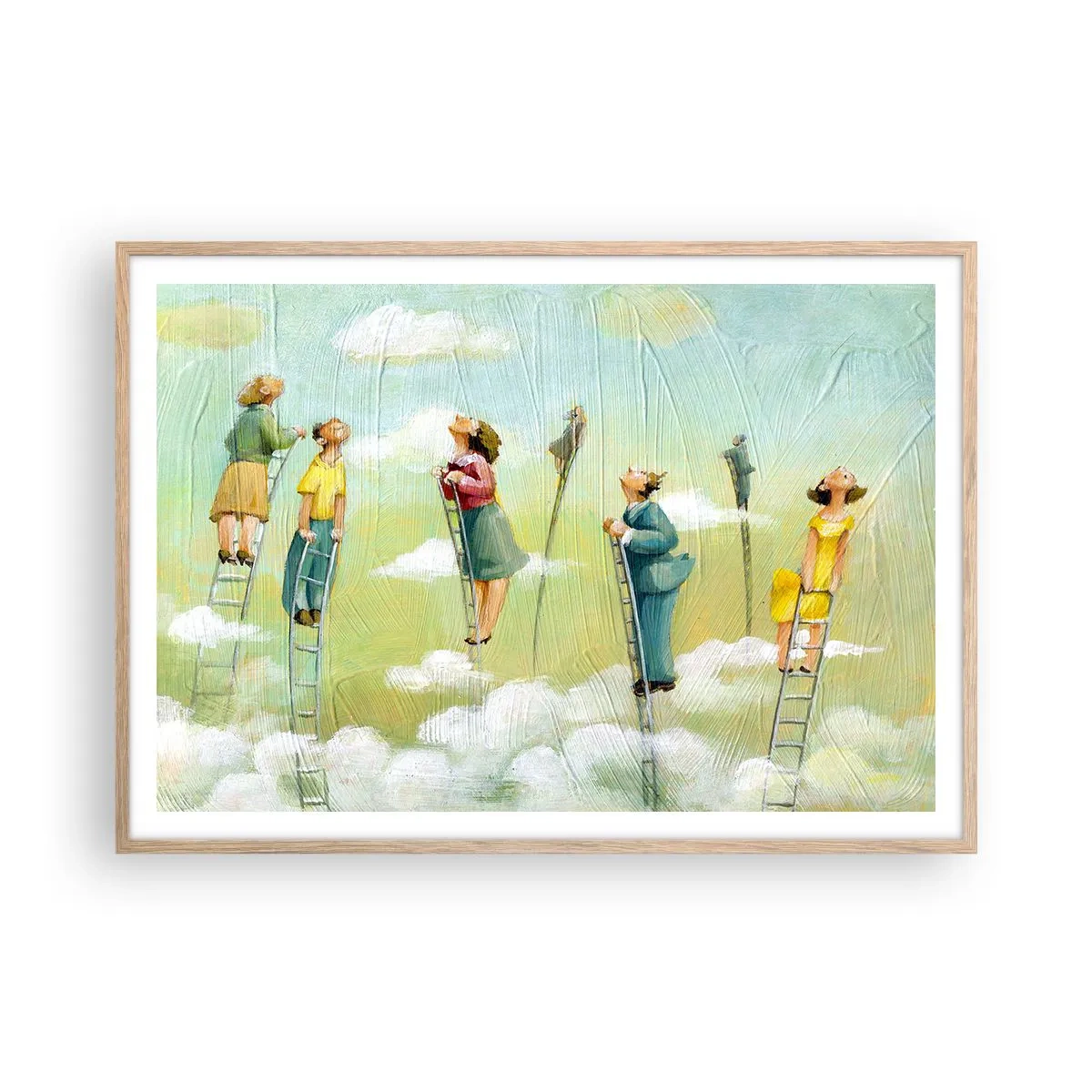 Poszter világos tölgy keretben - Az álmod mögött - 100x70 cm