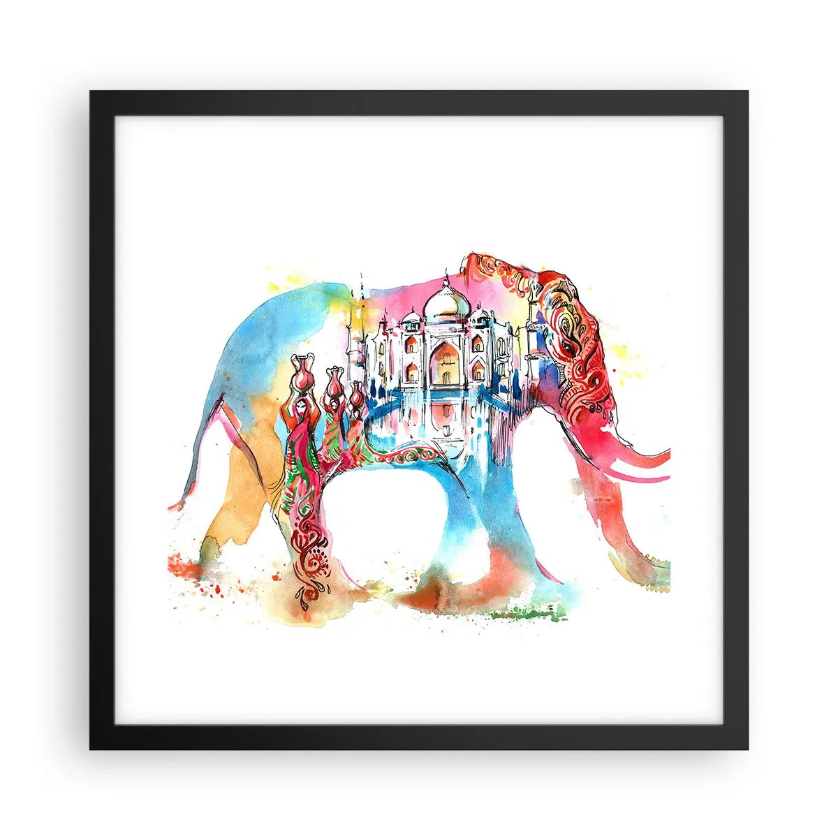 Poszter fehér keretben - India - a szerelem aurája - 40x40 cm