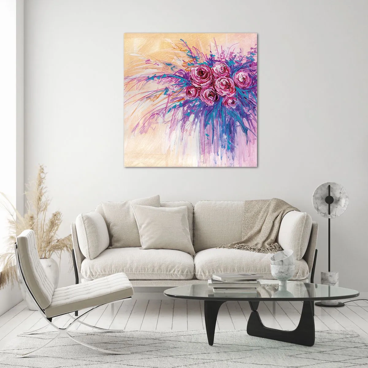 Üveg kép - Rózsaszín szökőkút - 30x30 cm