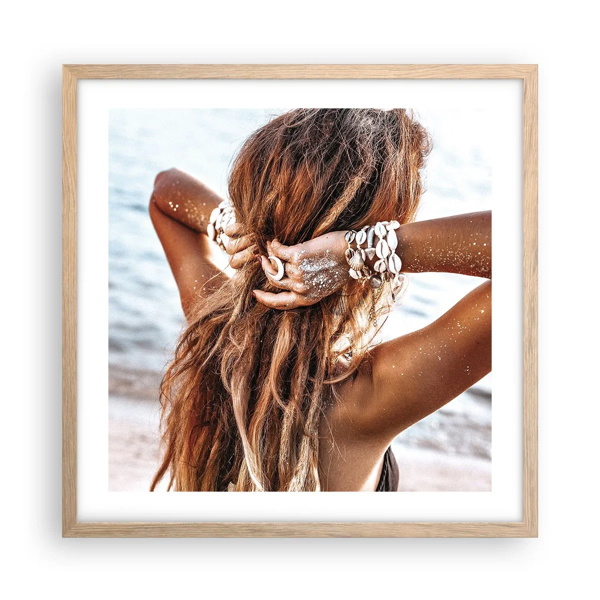 Poszter világos tölgy keretben - A víz és a nap testvére - 50x50 cm