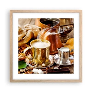 Poszter világos tölgy keretben - Szép napot! - 40x40 cm