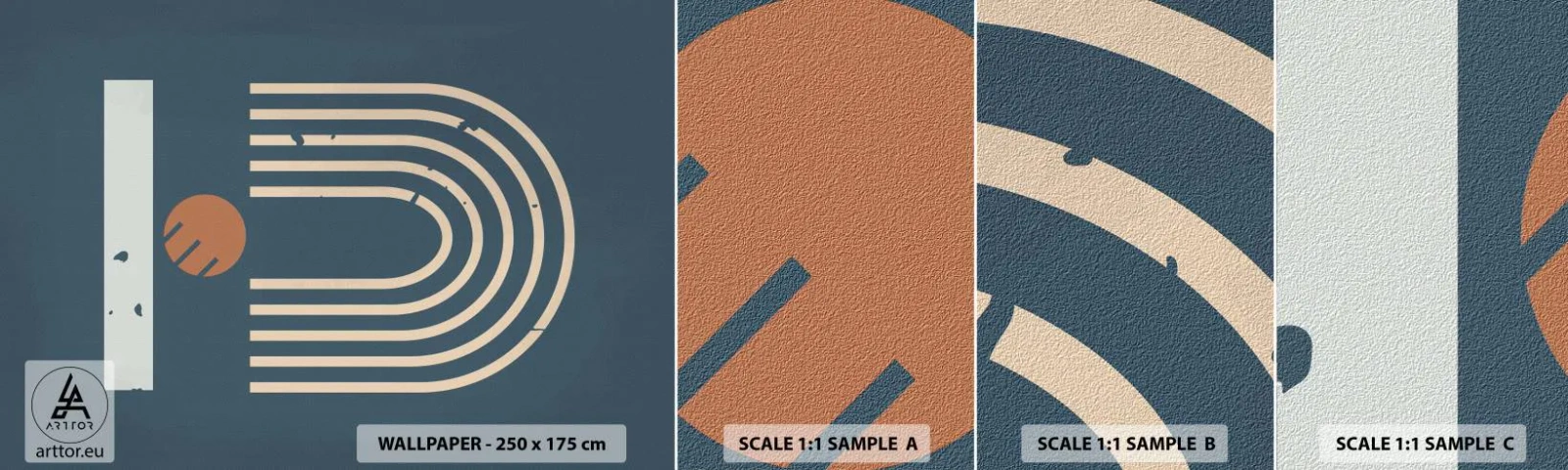 Fotótapéta Minta Öntapadós Deluxe Sticker - Geometria sötétkék háttéren - Absztrakció, Darab, Grafika - 100x30 cm