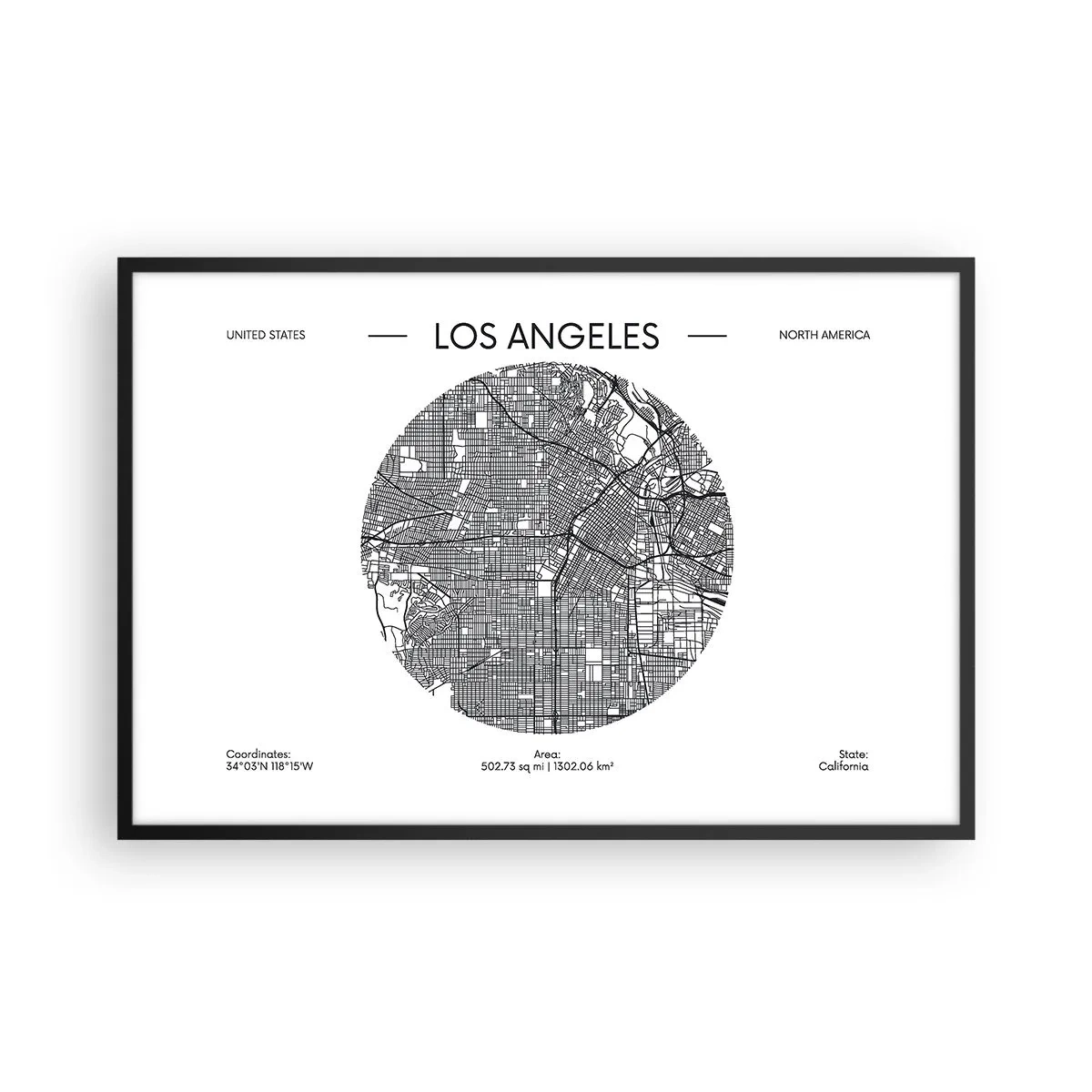 Poszter fehér keretben - Los Angeles anatómiája - 91x61 cm
