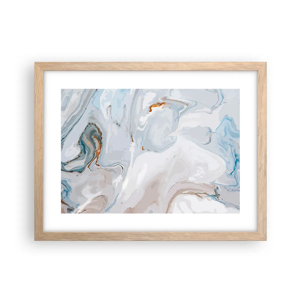 Poszter világos tölgy keretben - Felhabzott fehér - 40x30 cm