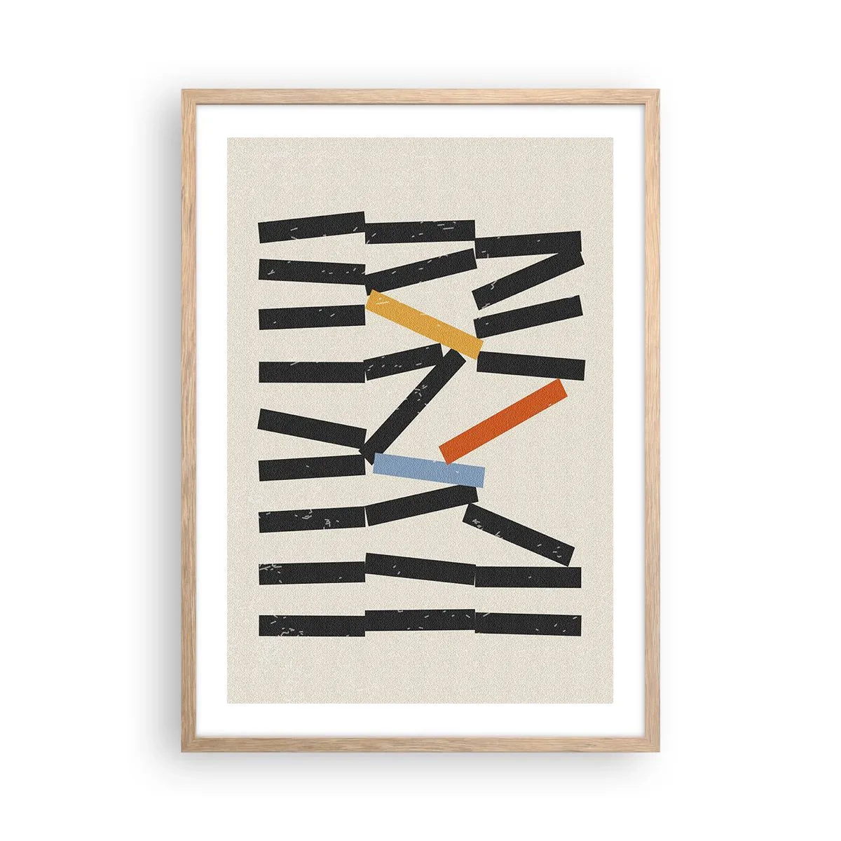 Poszter világos tölgy keretben - Dominó - kompozíció - 50x70 cm