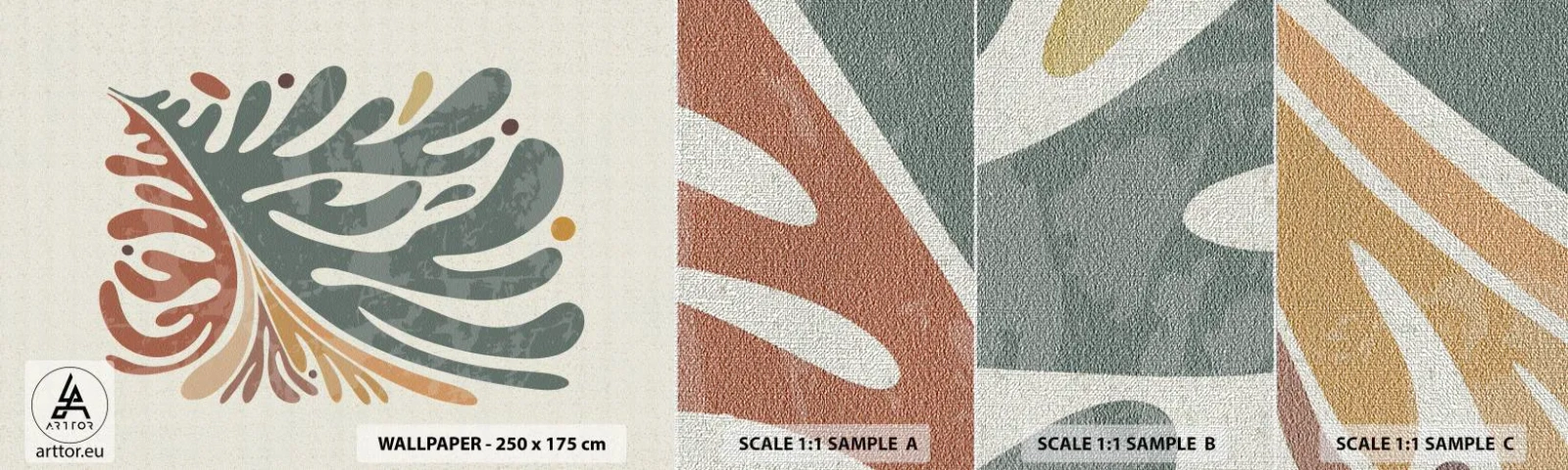 Fotótapéta Minta Premium Canvas - Többszínű levél - Boho, Minimalizmus, Darab - 100x30 cm