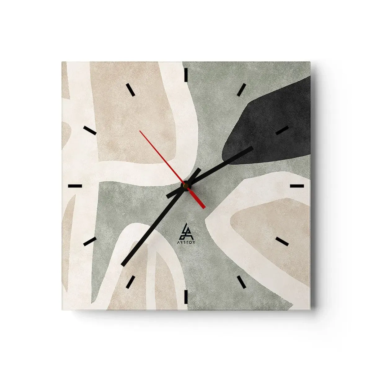 Falióra, Óra - Kompozíció fekete témával - 30x30 cm