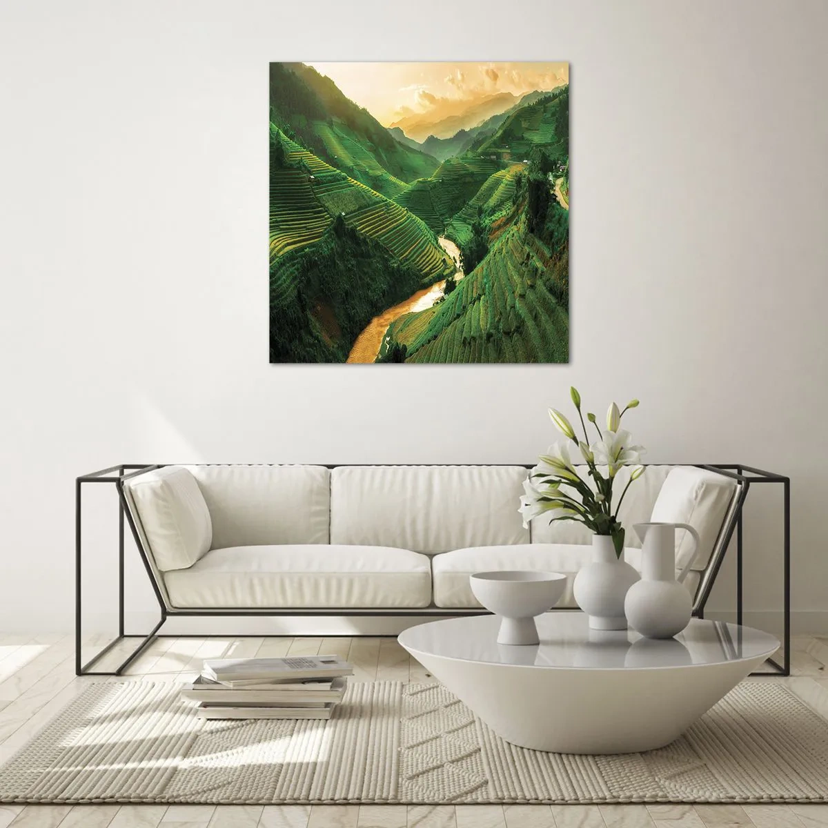 Üveg kép - Vietnámi völgy - 60x60 cm