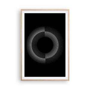 Poszter világos tölgy keretben - Fekete Nap - 61x91 cm