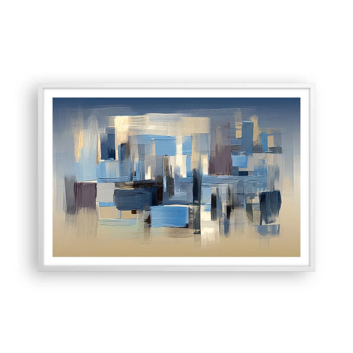 Poszter fekete keretben - Kék építmény - 91x61 cm