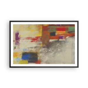 Poszter fehér keretben - Színgeometria - 91x61 cm