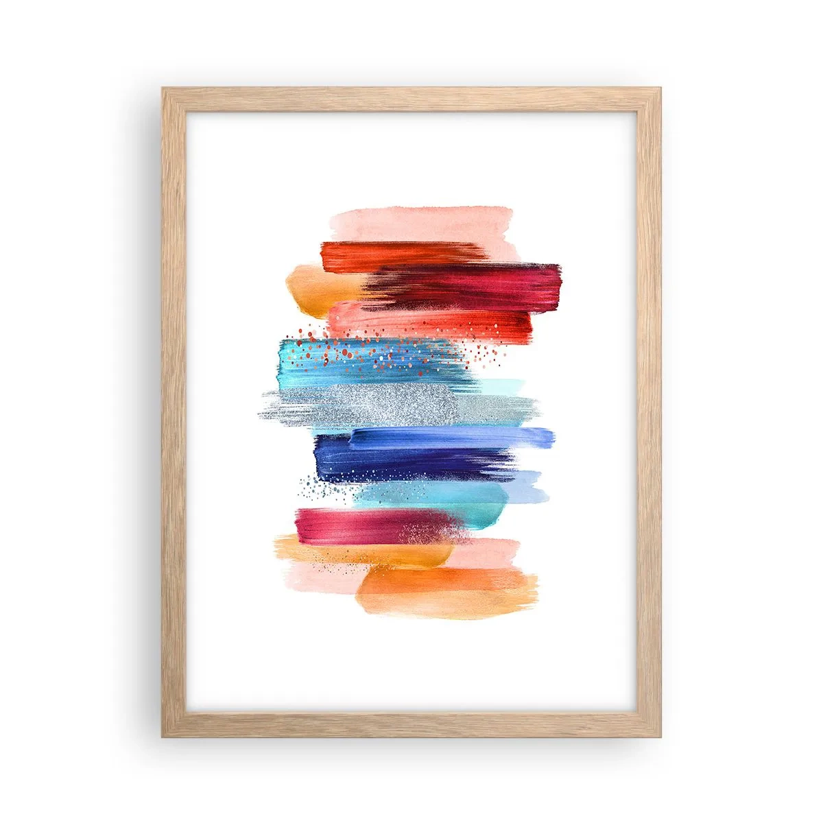 Poszter világos tölgy keretben - Fel és le - 30x40 cm